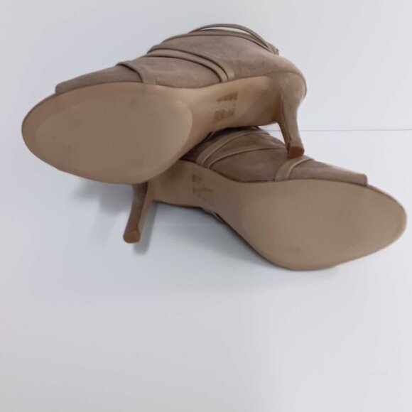 Journee Collection Women's Samara Peep Toe Booties - Taupe 7 - Picture 6 of 8